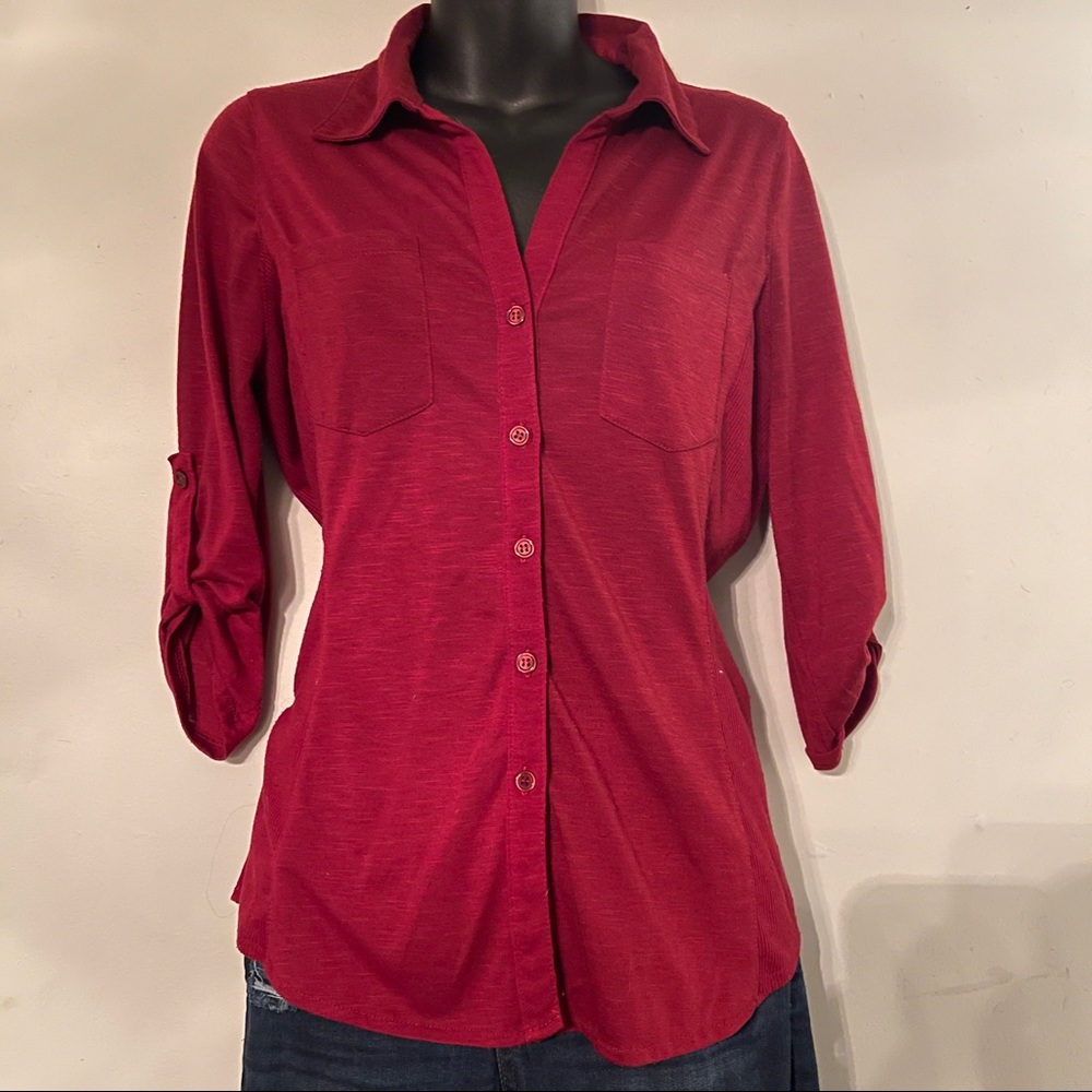 Button up sheer shirt